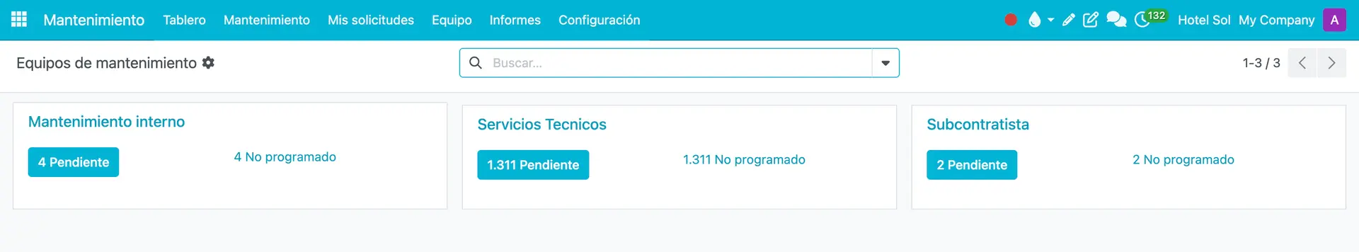 Equipos de mantenimiento en Astro HMS: mantenimiento interno, servicios técnicos y subcontratistas
